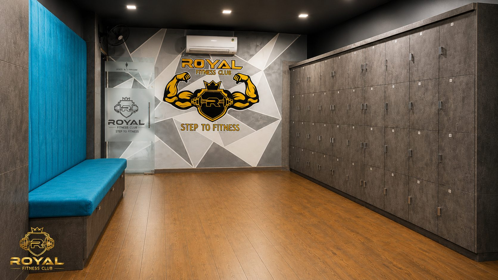 Wardrobe and locker area at Royal Fitness Club