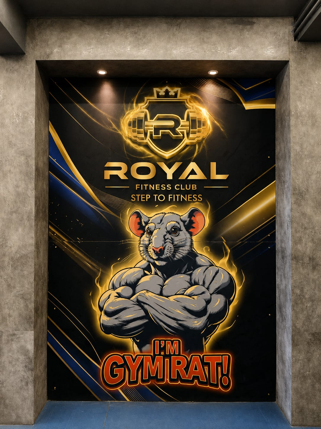 Royal Fitness Club brand wall
