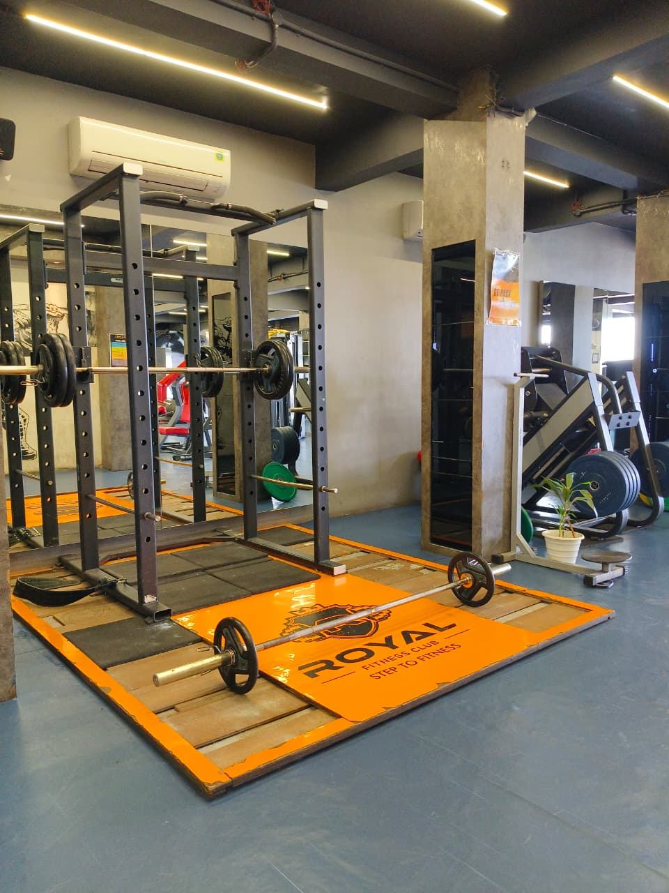 Squat rack area at Royal Fitness Club
