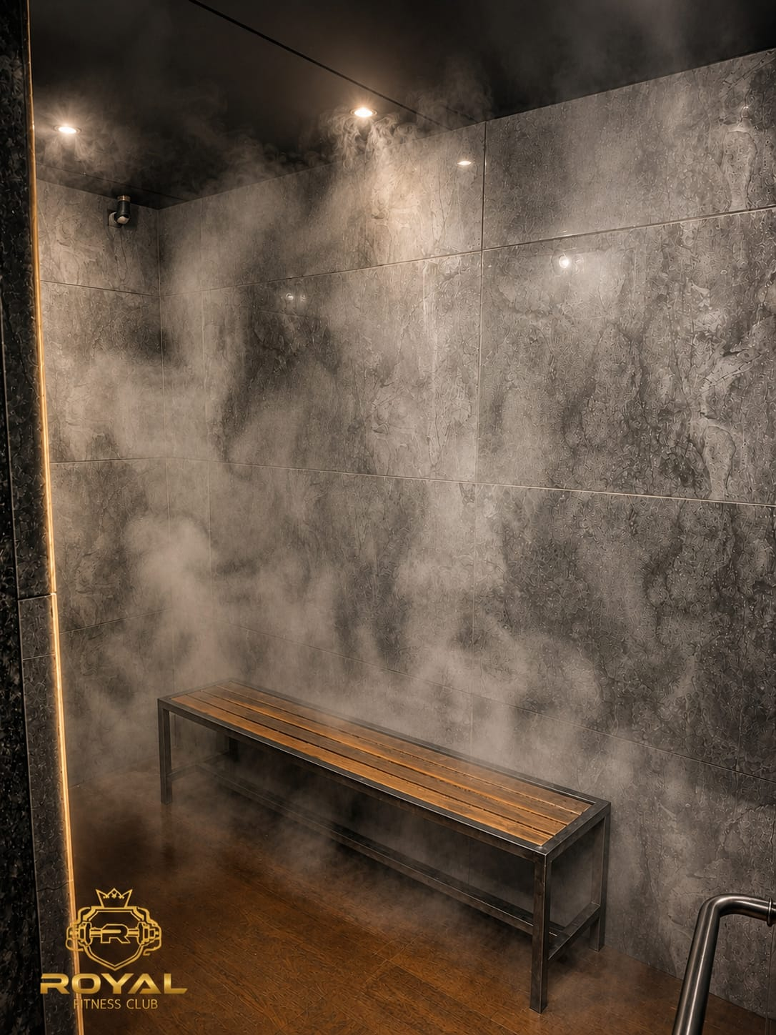 Steam bath and recovery area at Royal Fitness Club